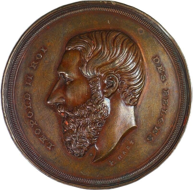 Penning Leopold II Landbouw Brabant Tienen VF+, Postzegels en Munten, Penningen en Medailles, Ophalen of Verzenden, Overige materialen