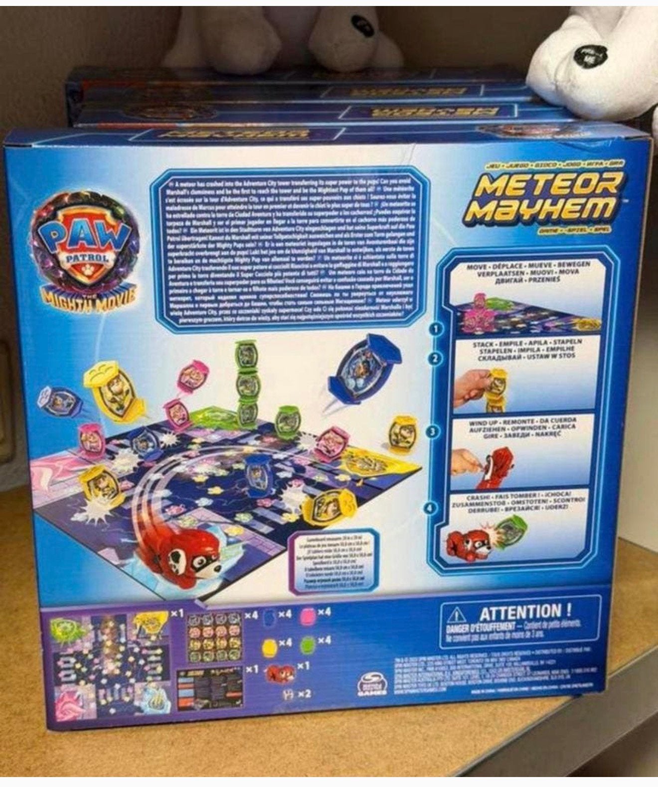PAW Patrol The Mighty Movie - Meteor Mayhem-bordspel NIEUW, Nieuw, Ophalen of Verzenden, H, H