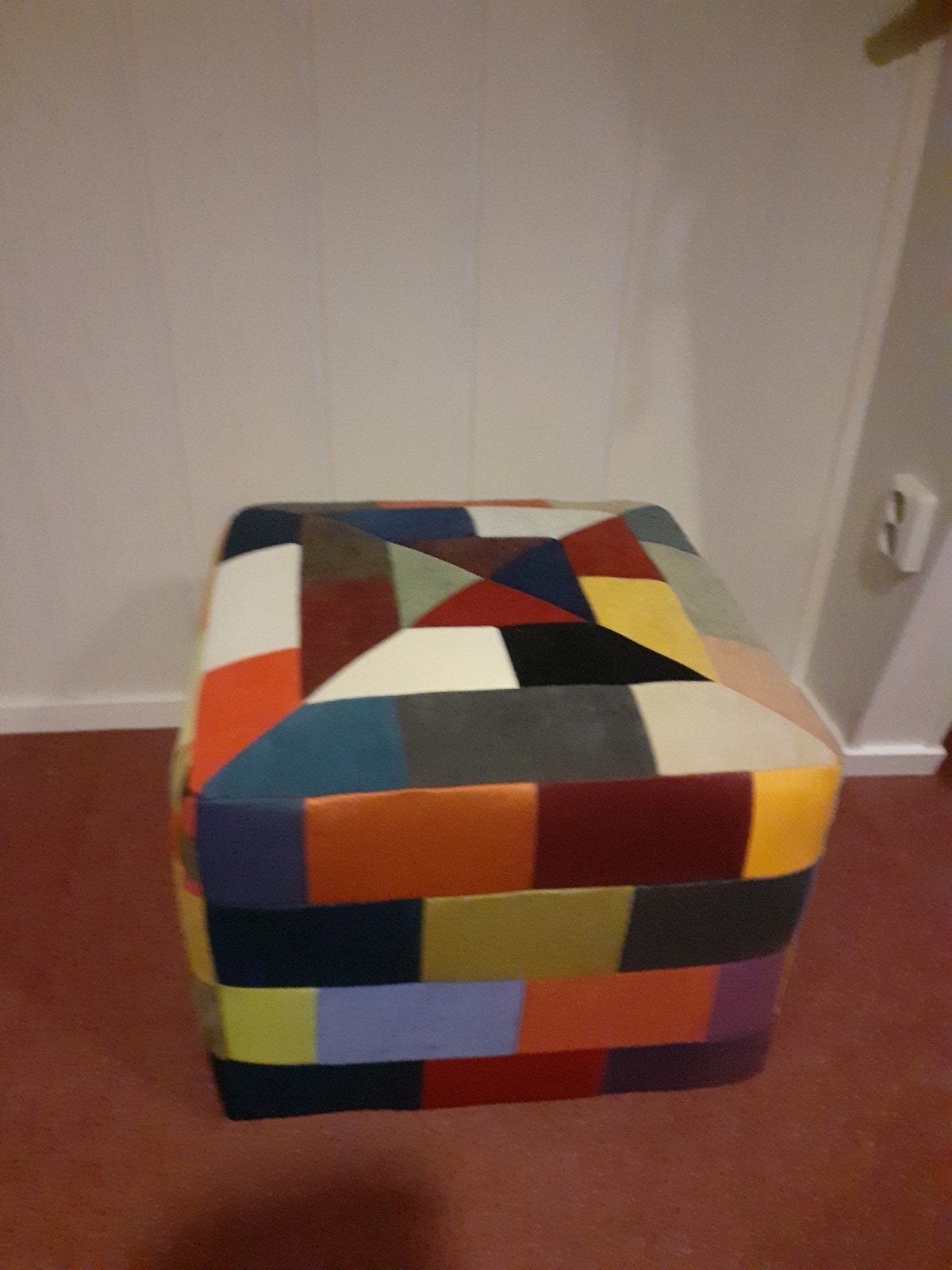 Poef multicolor, Ophalen, Vierkant, 50 tot 75 cm, 50 tot 75 cm