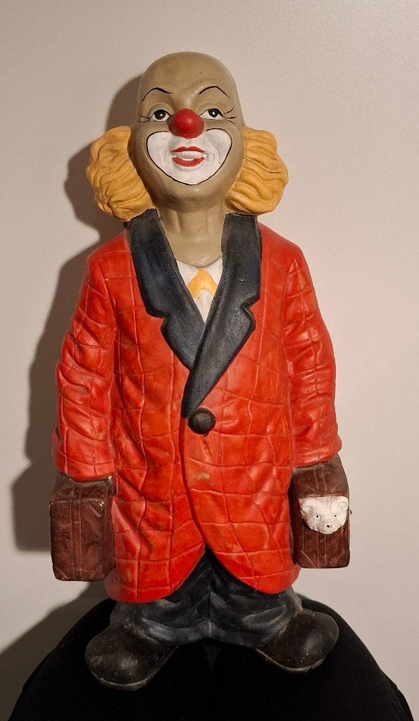 Grote Pipo de Clown Spaarpot - Steen - 35 cm - ZGAN, Strip- of Tekenfilmfiguur, Steen, Aardewerk of Keramiek, Onbekend, Ophalen of Verzenden