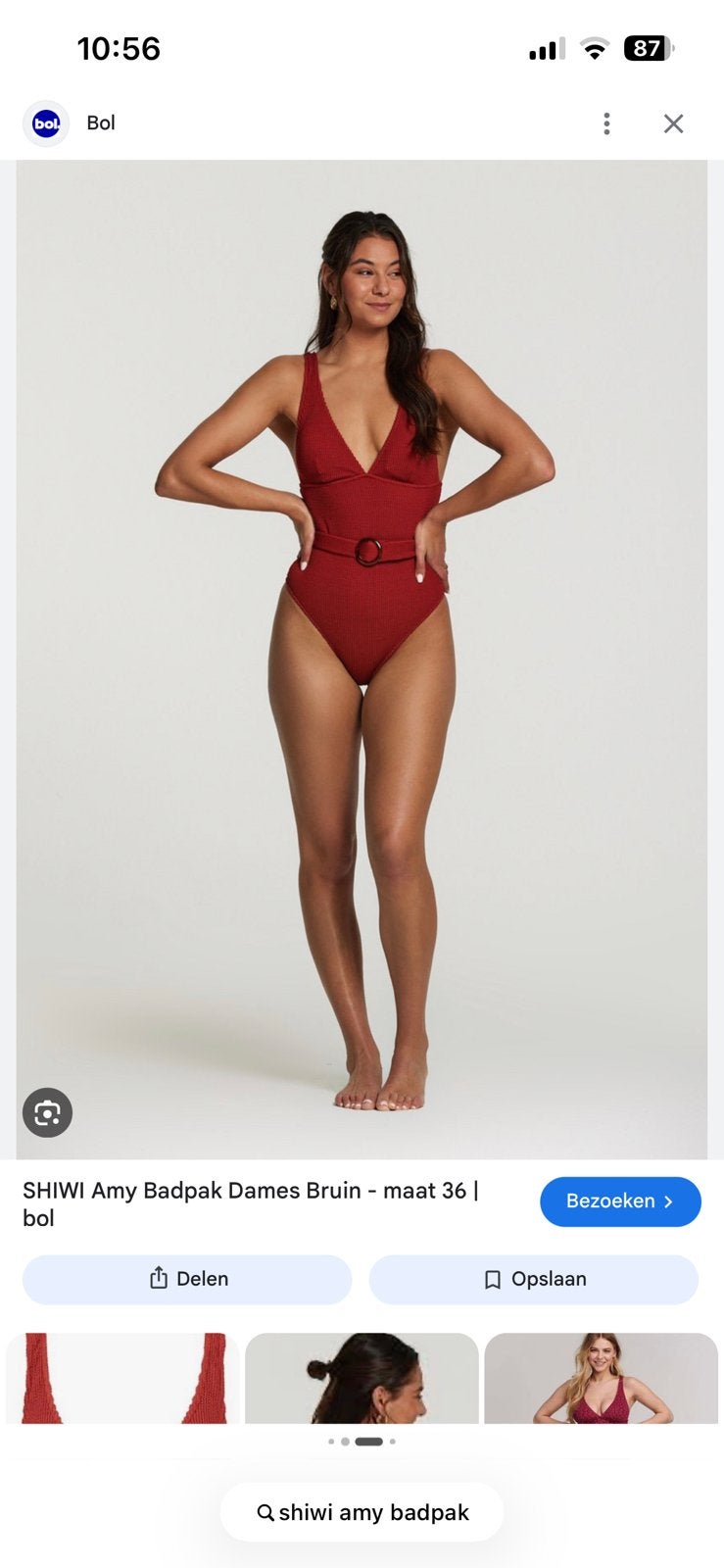 Shiwi badpak model Amy, maat 36, Ophalen of Verzenden, Zo goed als nieuw, Rood, Badpak