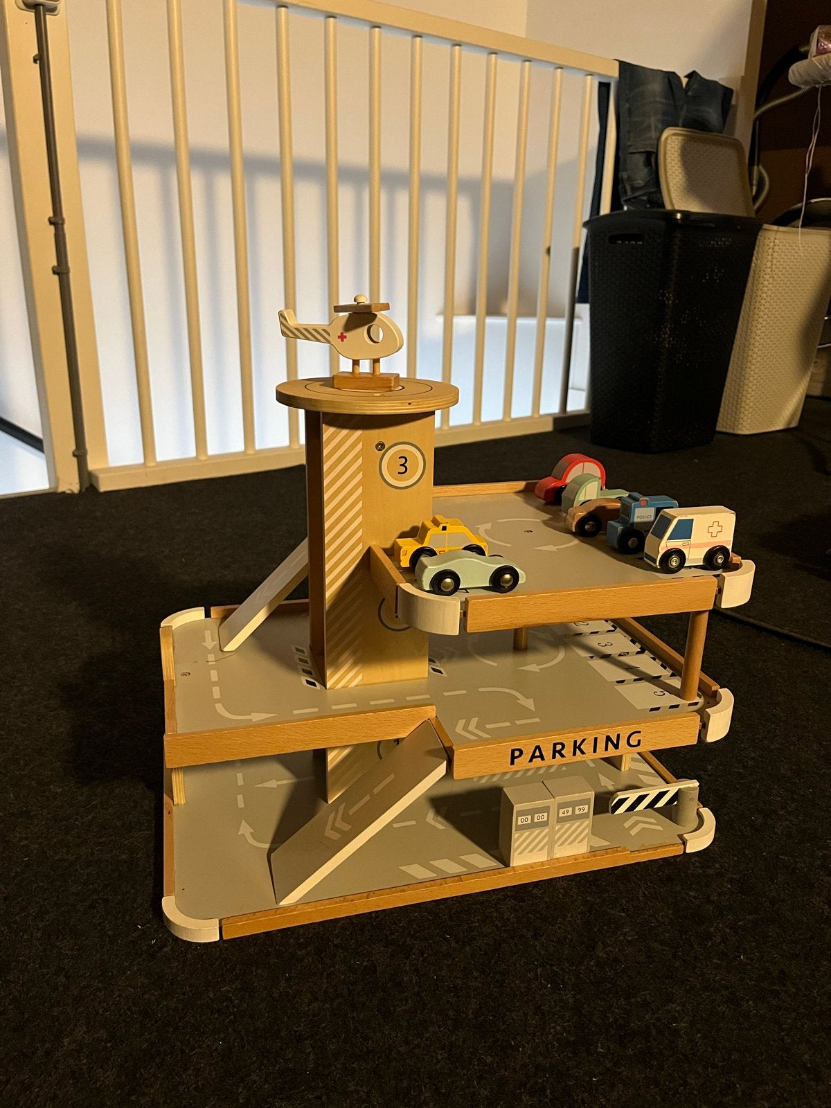 Houten Parkeergarage Petite Amelie met Auto's, Ophalen, Gebruikt