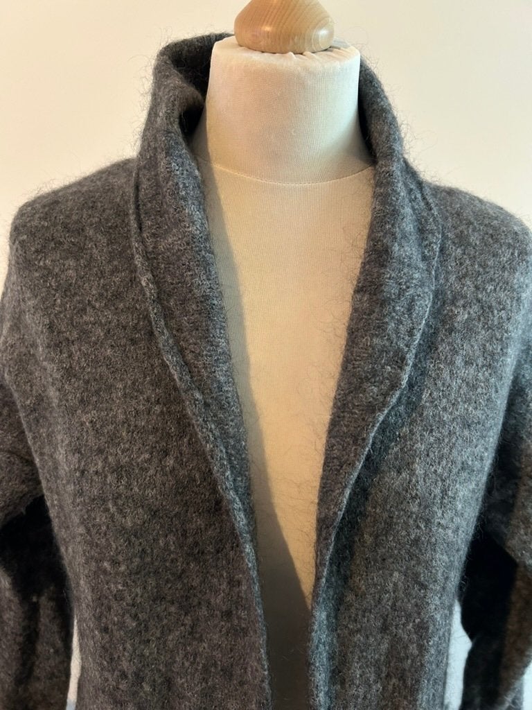 Yaya woman maat L grijs wollen midi lang vest 3319, Maat 42/44 (L), Ophalen of Verzenden, Zo goed als nieuw, Yaya woman