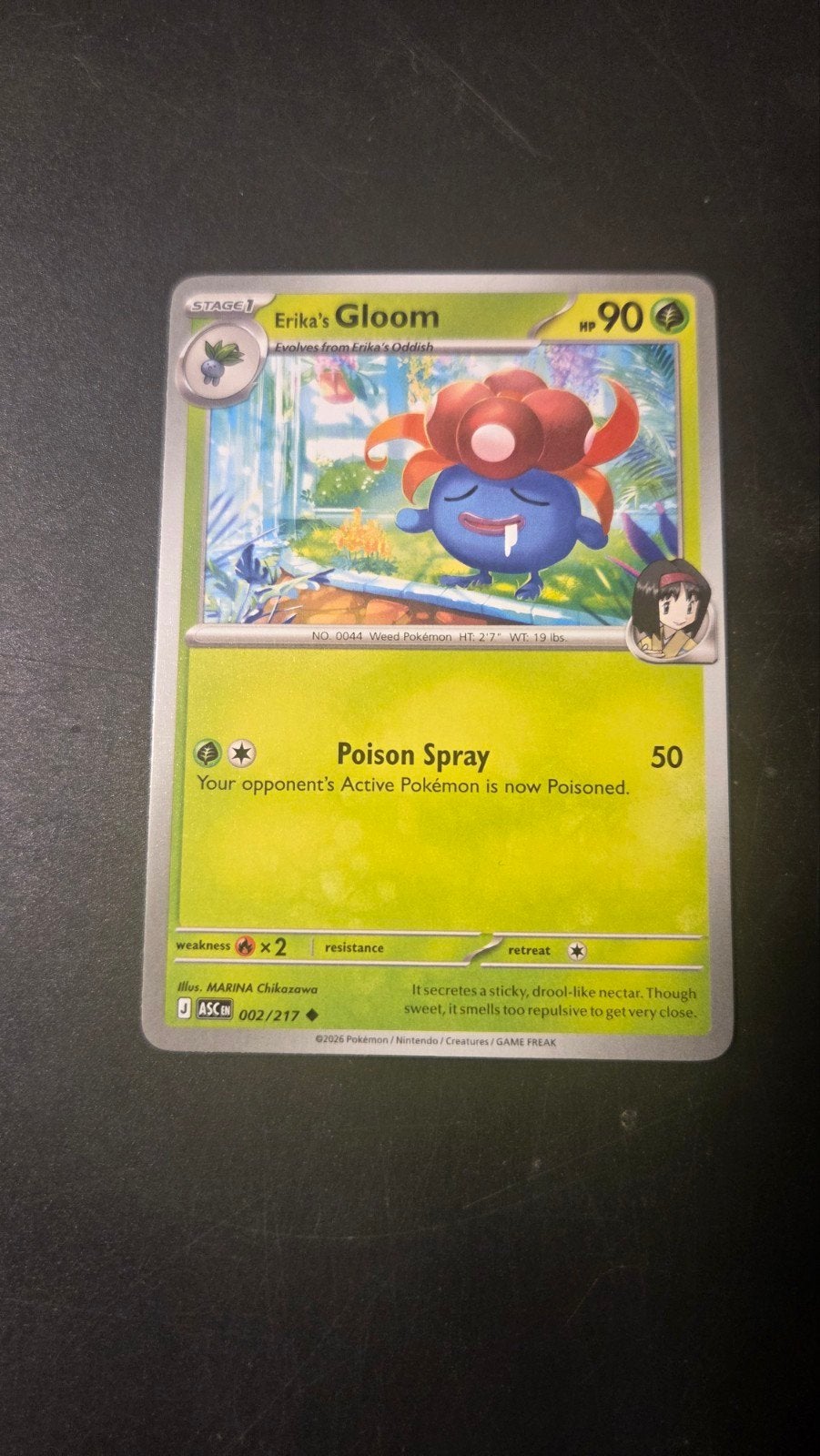 Erika's Gloom 002/217 - Ascended Heroes Pokémon Kaart, Verzenden, Zo goed als nieuw, Losse kaart