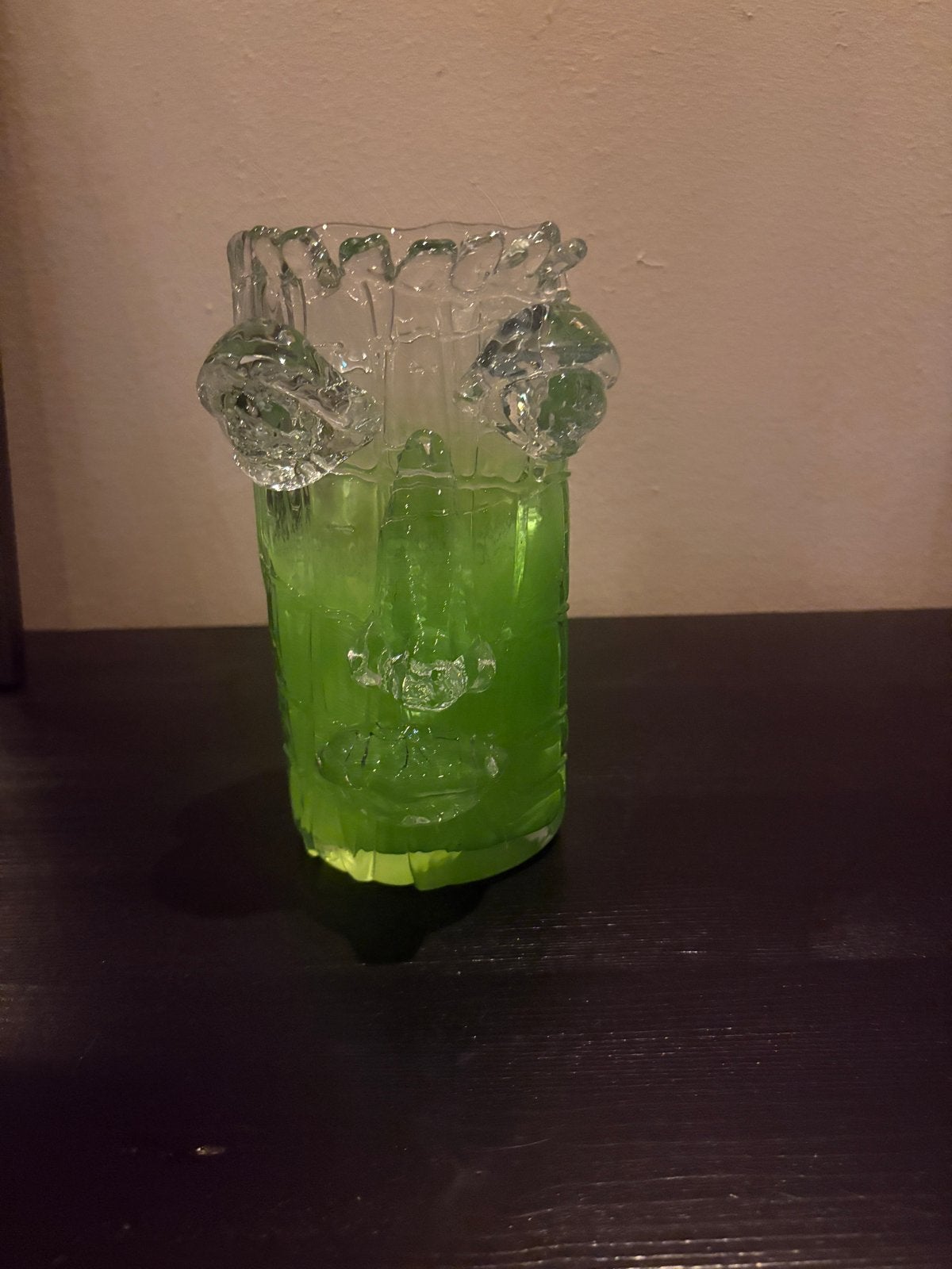 Decoratieve vaas, Ophalen of Verzenden, Groen, Glas