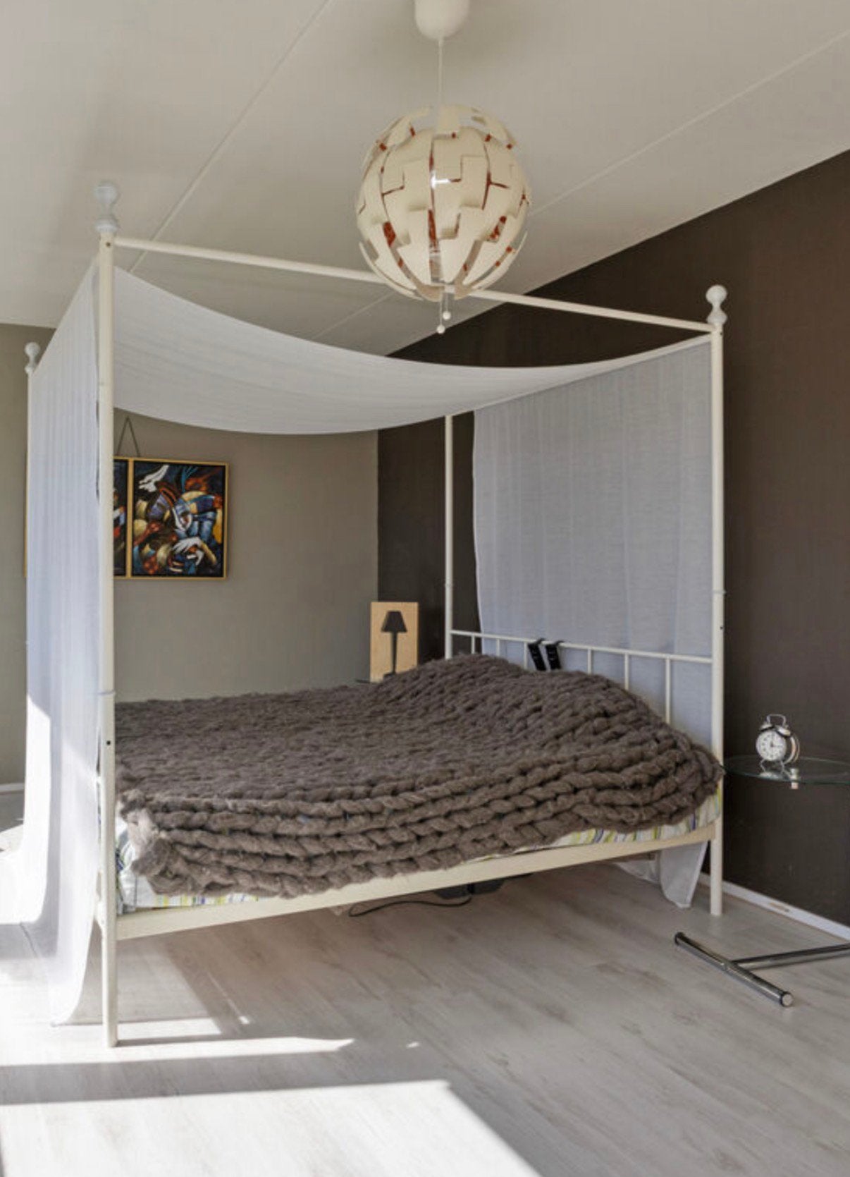 Hemelbed, Ophalen, Zwart, Tweepersoons, Zo goed als nieuw
