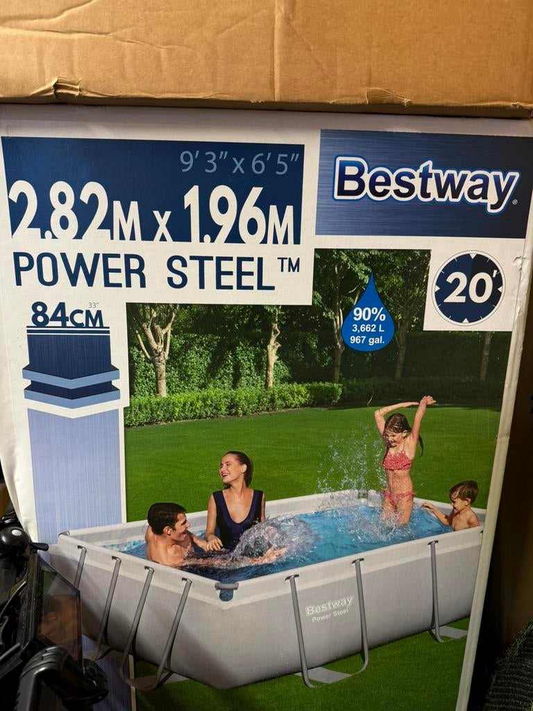 Bestway zwembad, Tuin en Terras, Ophalen, Minder dan 80 cm, Opzetzwembad, Rechthoekig