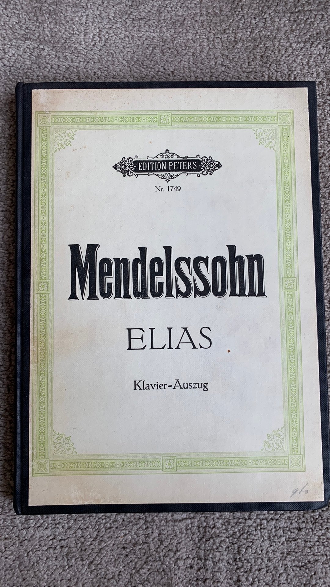 Mendelssohn Elias Klavier-Auszug, edition Peters nr. 1749, Muziek en Instrumenten, Klassiek, Ophalen of Verzenden, Zo goed als nieuw