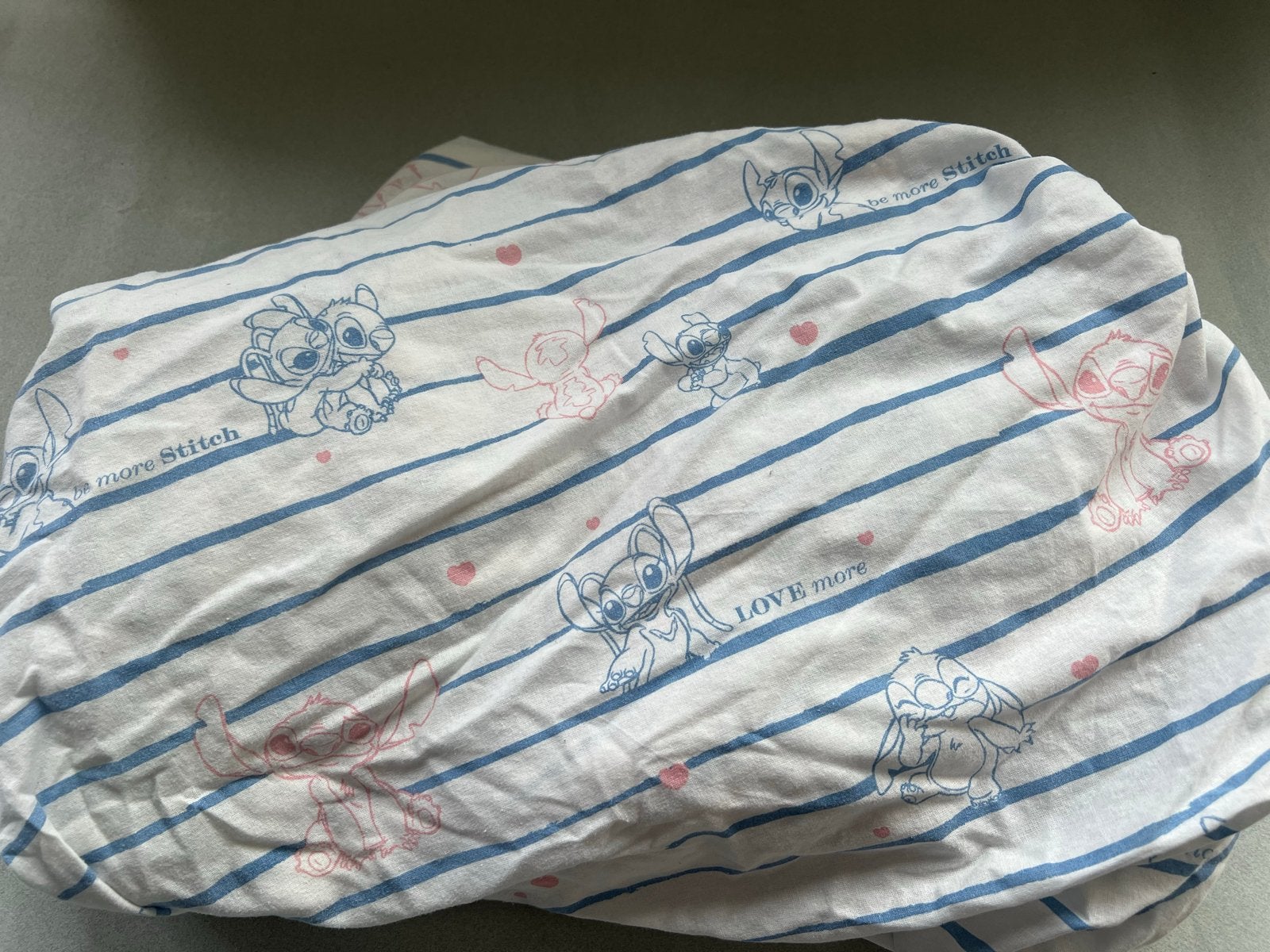 Primark Home Stitch Hoeslaken - Wit/Blauw gestreept, Gebruikt, Overige merken, Jongetje of Meisje, Ophalen of Verzenden