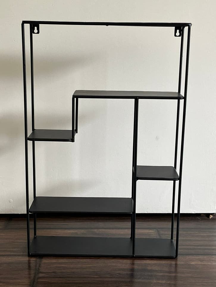 Wandrek, zwart, metaal, industrieel, Huis en Inrichting, Woonaccessoires | Wandplanken en Boekenplanken, Ophalen, Zo goed als nieuw