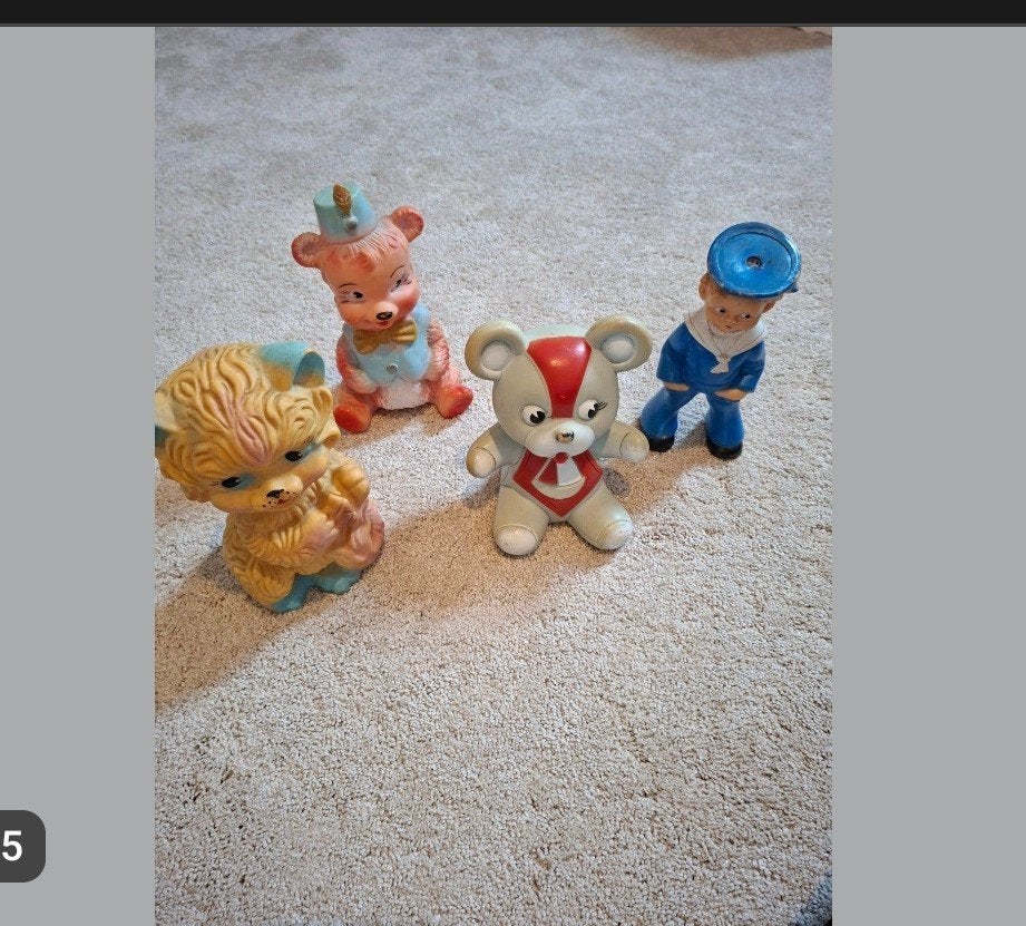 Vintage rubberen speelgoed: beer, leeuw en matroos, Ophalen of Verzenden, Gebruikt, Jongen of Meisje