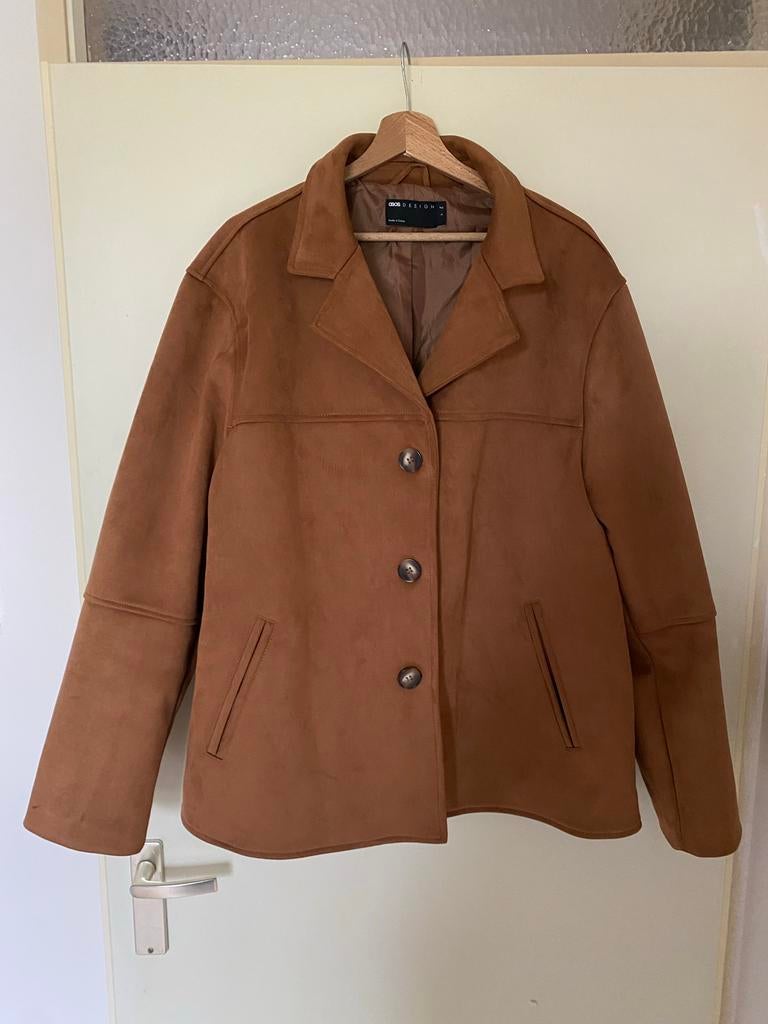 ASOS DESIGN Tall imitatie suède jas, Ophalen of Verzenden, Zo goed als nieuw, Bruin