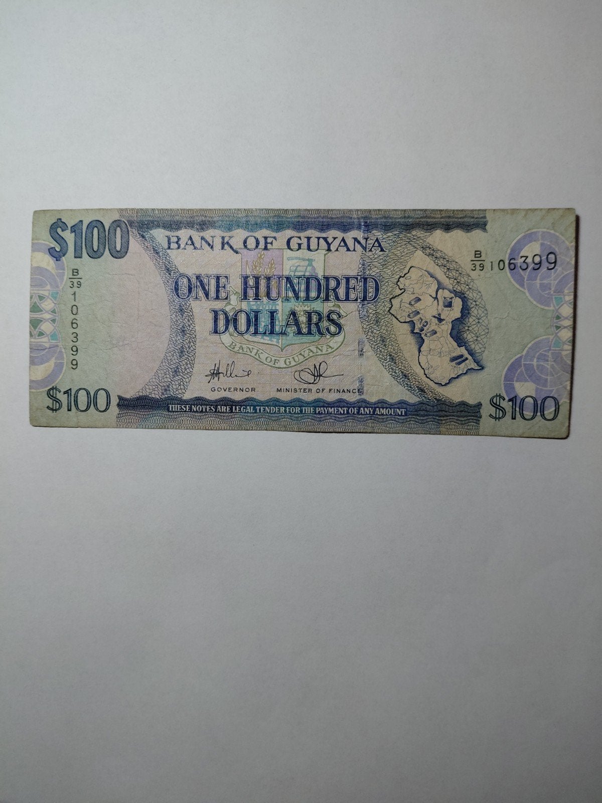 Guyana 100 dollars, Ophalen of Verzenden, Zuid-Amerika