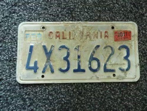 Kentekenplaat licenseplate California 1 USA, Verzenden, Gebruikt, Auto's