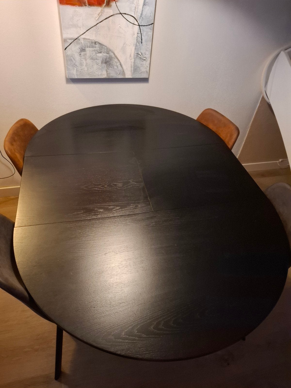 Ikea INGATORP - Ovale eettafel - Zwart hout, Ophalen, Gebruikt, Modern, Vier personen