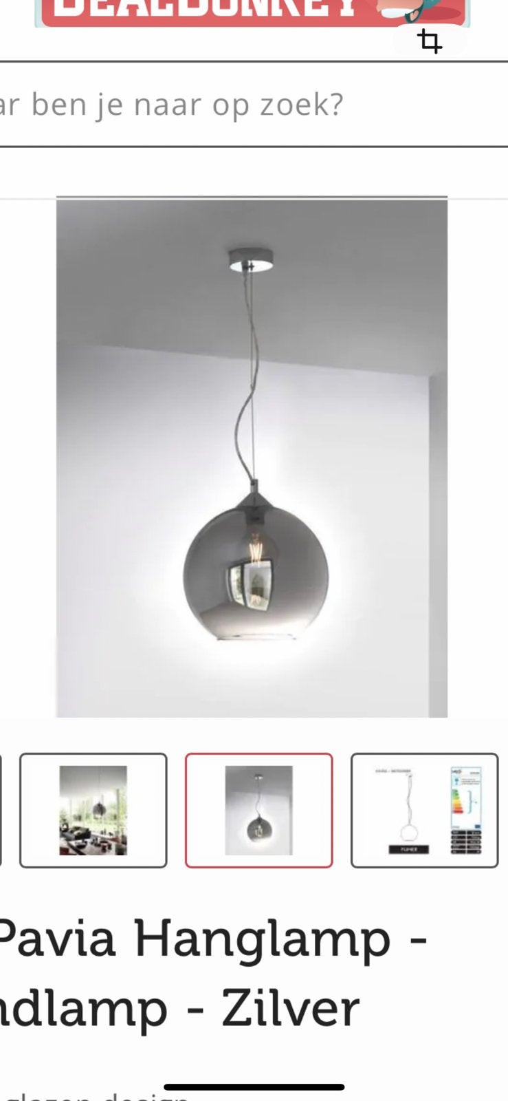 Rookglas hanglamp, Ophalen, Nieuw