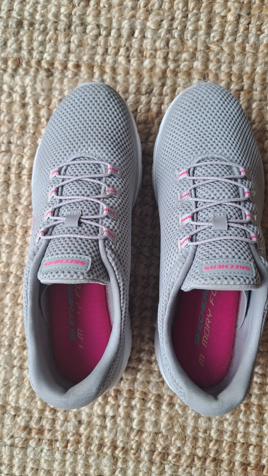 Skechers dames sneakers grijs/fuchsia roze maat 38,5, Kleding | Dames, Ophalen of Verzenden, Roze, Sneakers of Gympen