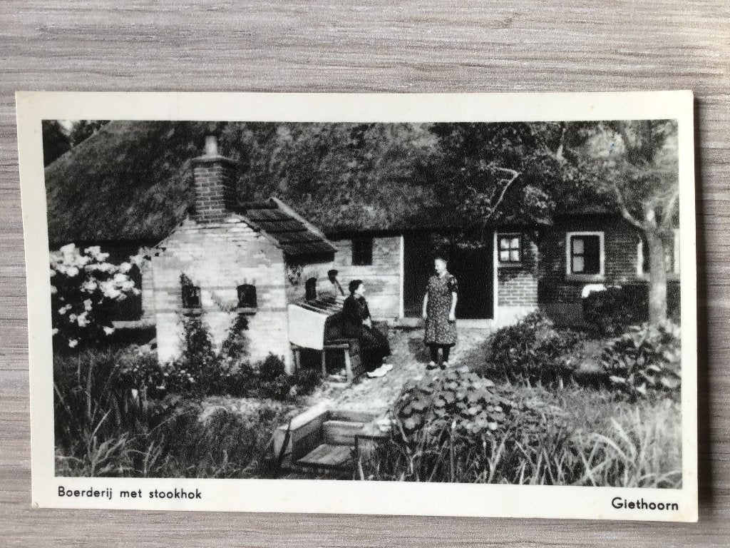 Giethoorn Boerderij met Stookhok 1957, Verzenden, 1940 tot 1960, Gelopen, Overijssel