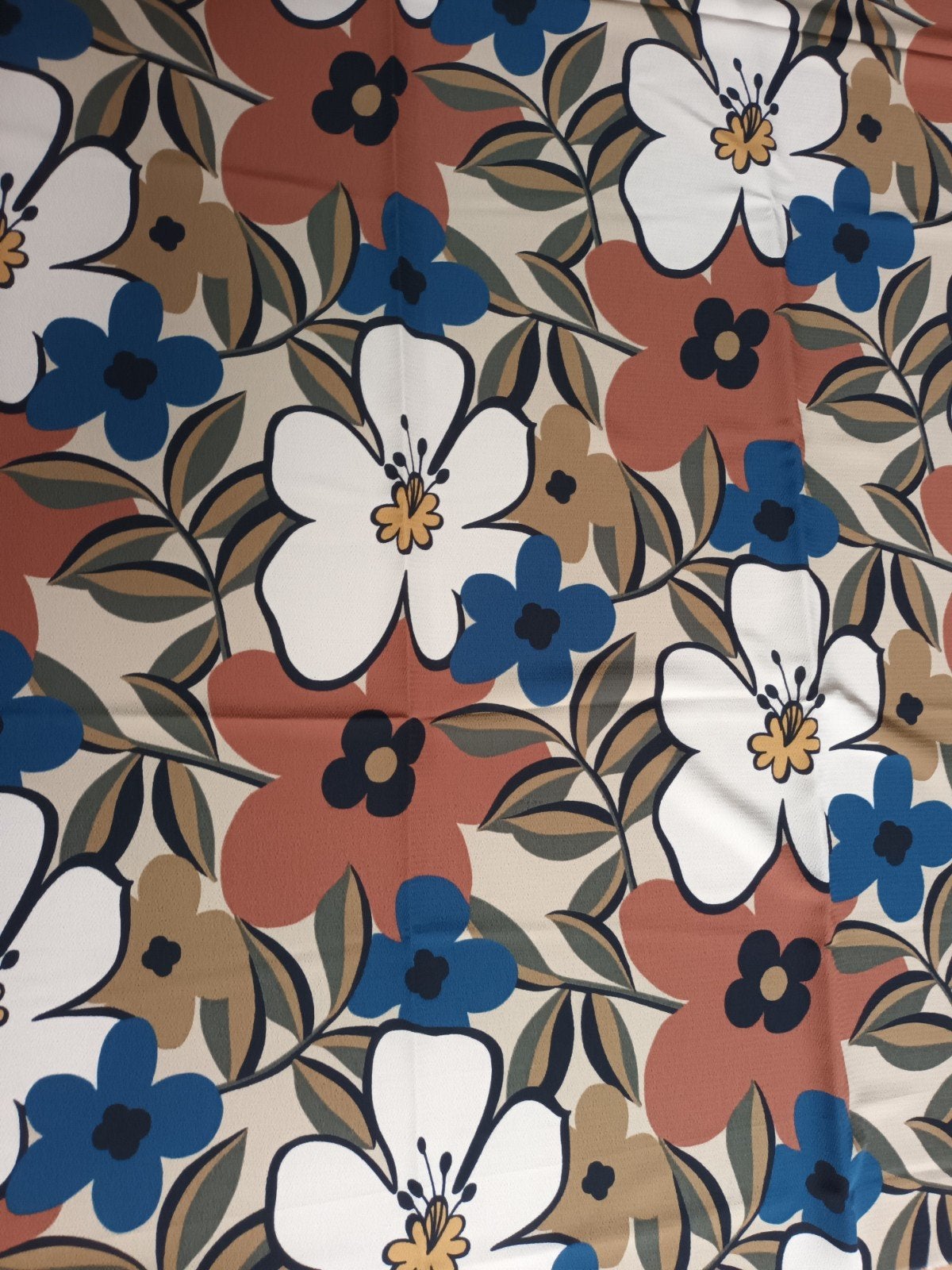 Dunne lap stof zonder rek ong 149 x 150 cm patroon bloemen, Gebruikt, 120 cm of meer, Ophalen of Verzenden, Katoen
