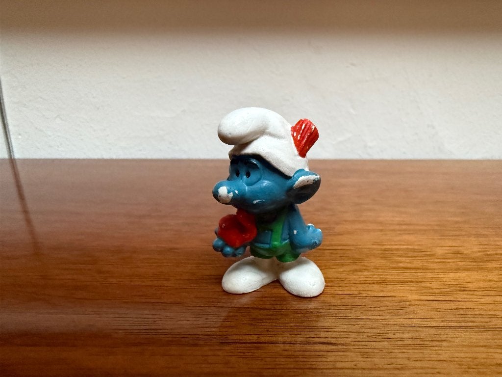 Tiroler Smurf – blauwe ogen, Verzamelen, Smurfen, Ophalen of Verzenden, Gebruikt, Overige Smurfen, Poppetje, Figuurtje of Knuffel