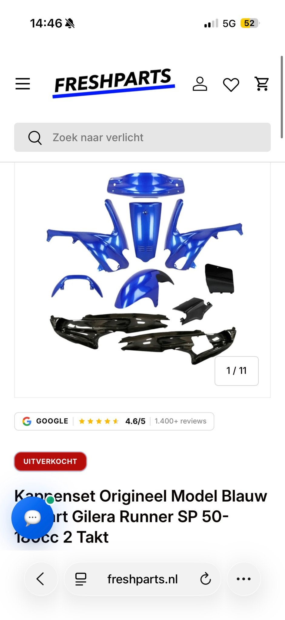 Gilera Runner Kappen set Blauw/Zwart - Gloednieuw, Ophalen of Verzenden, Nieuw, Kap, Overige merken