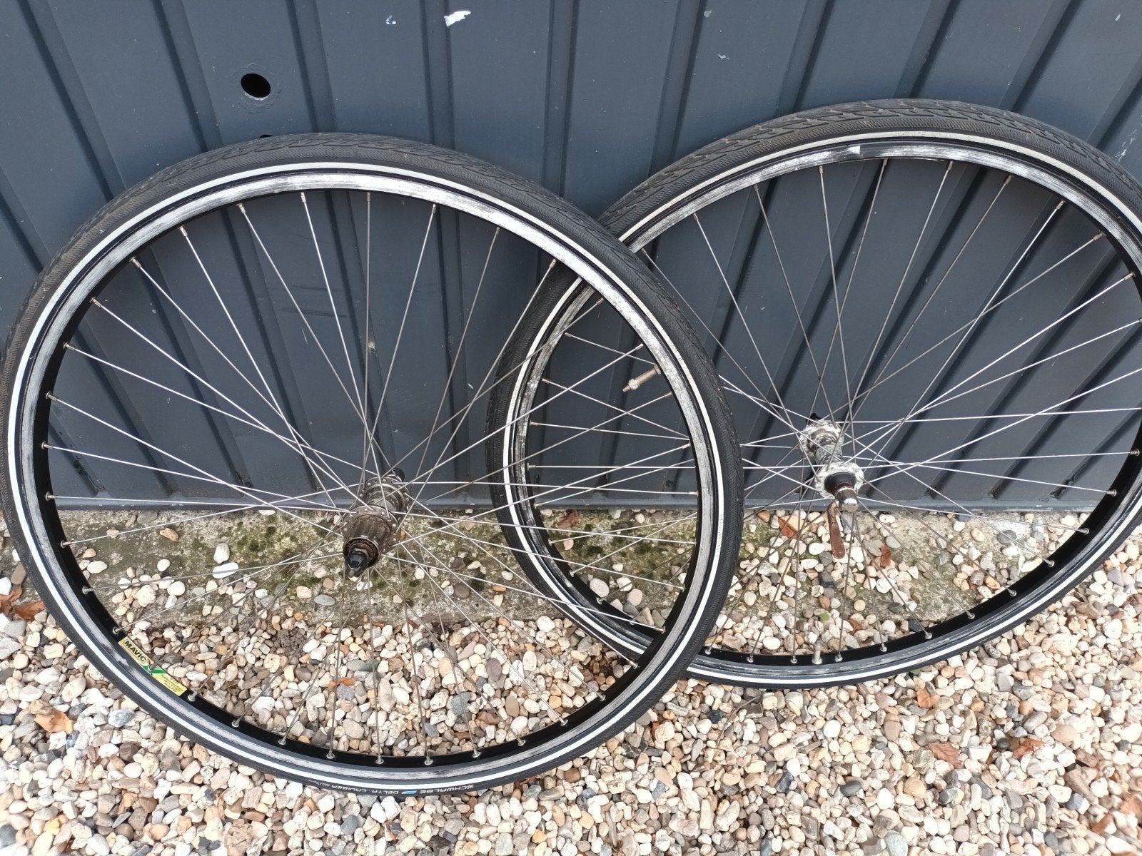 Wielset 700c/28inch, velgremmen en 7speed 130mm achter, Ophalen, Gebruikt