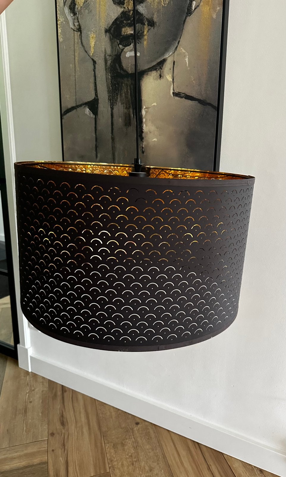 Lampenkap / hanglamp zwart Nymö, Ophalen, Zwart, Rond, Zo goed als nieuw
