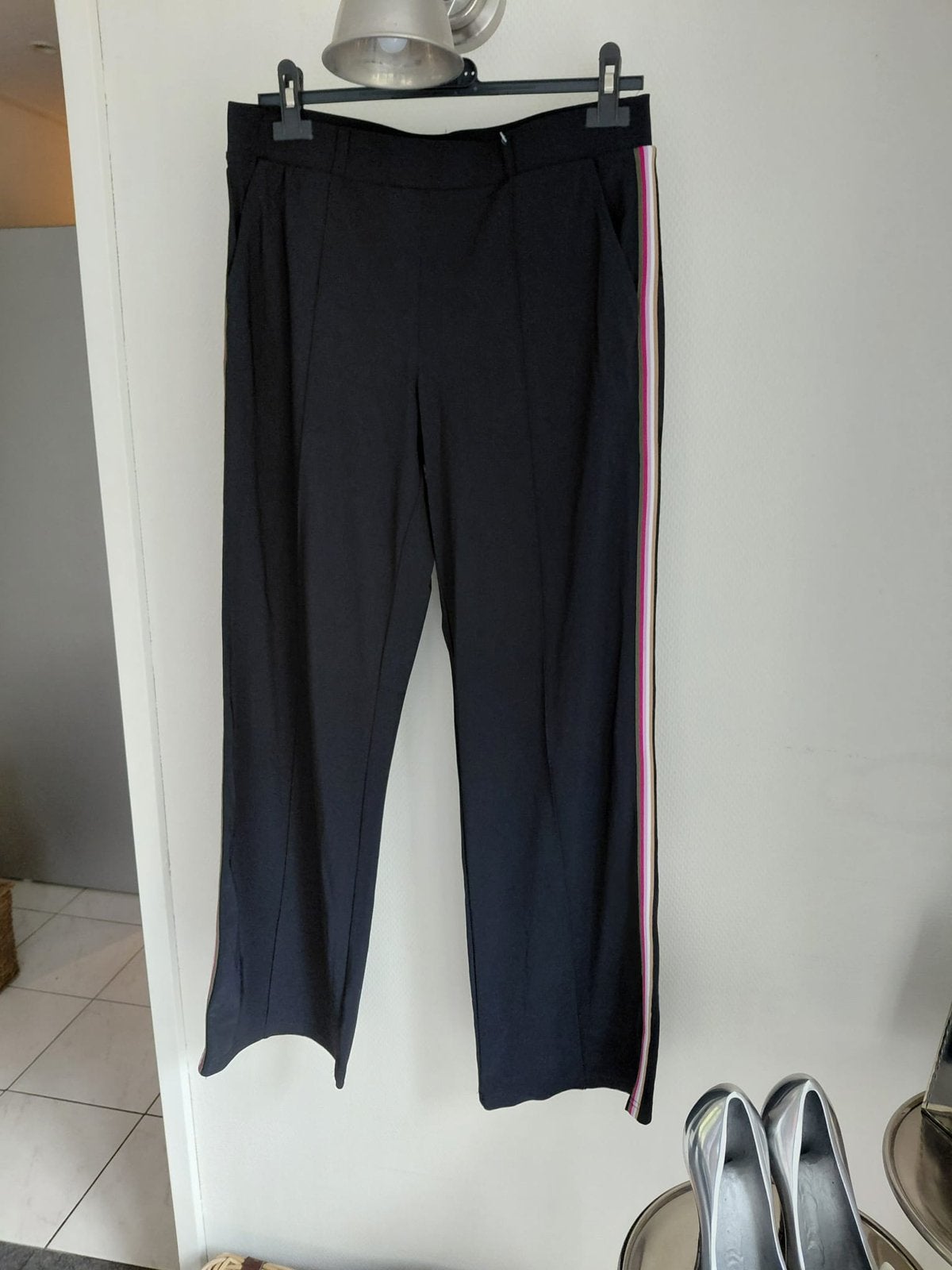 Studio anneloes travelstof broek maat l wijde benen zwart, Ophalen of Verzenden, Zo goed als nieuw, Zwart, Lang