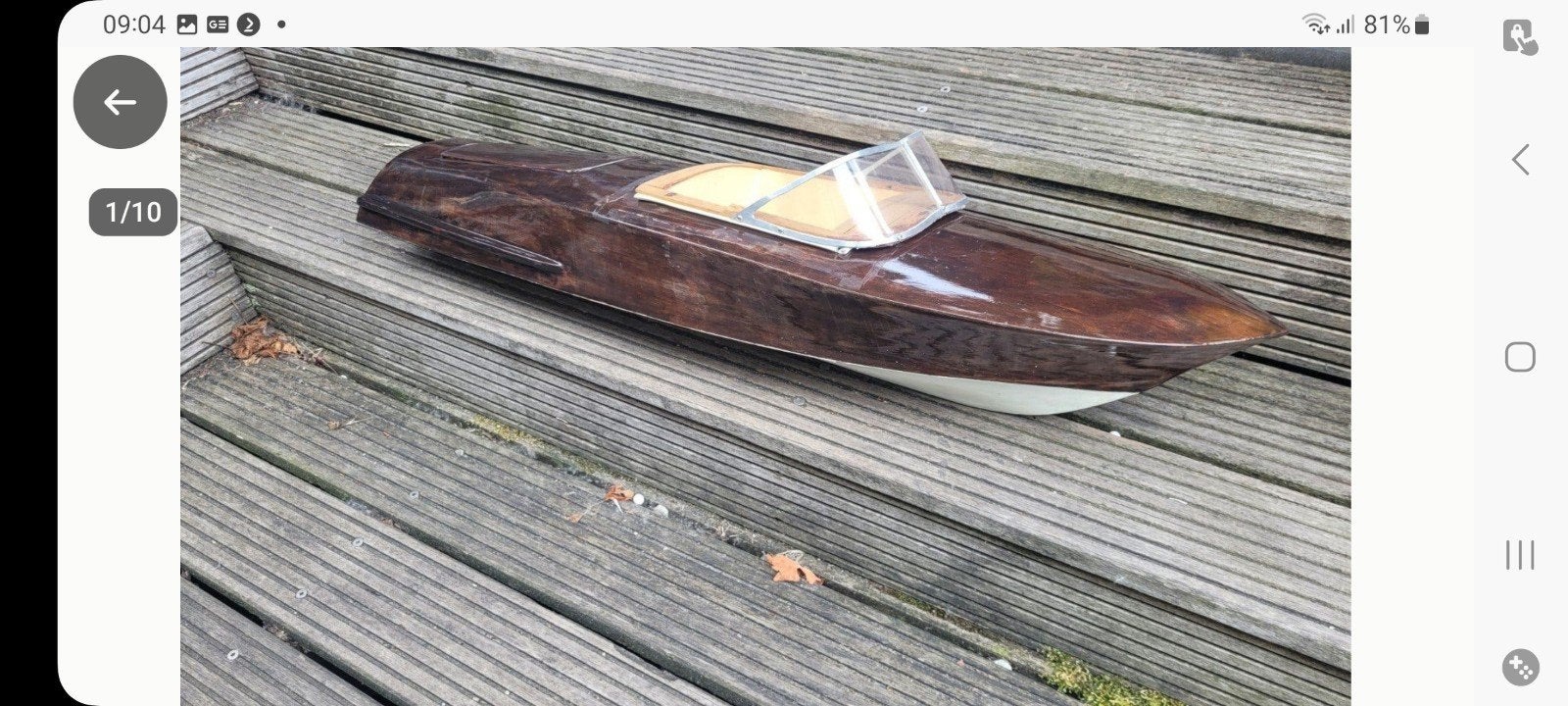 Houten modelboot - Klassieke speedboot (zelfbouw), Ophalen of Verzenden, Gebruikt, Groter dan 1:32, Overige merken