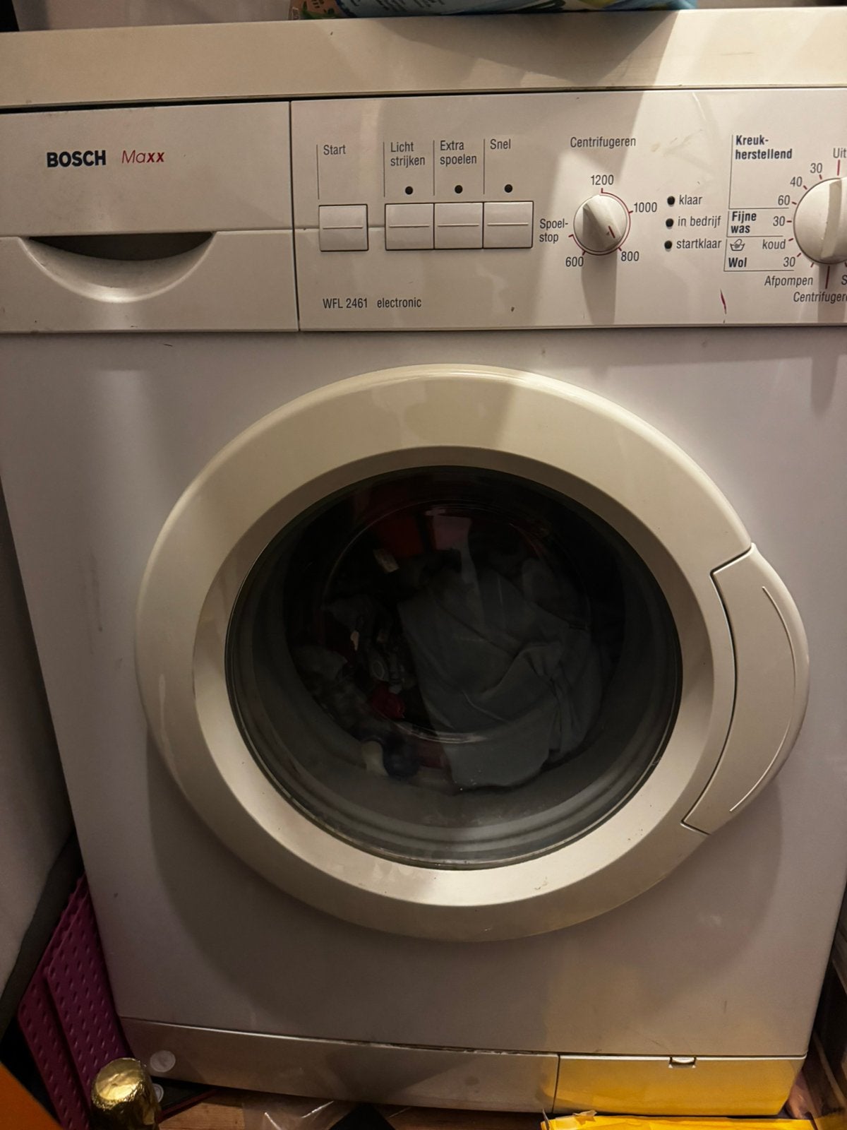 Bosch wasmachine, Ophalen, Gebruikt, 1200 tot 1600 toeren, 85 tot 90 cm