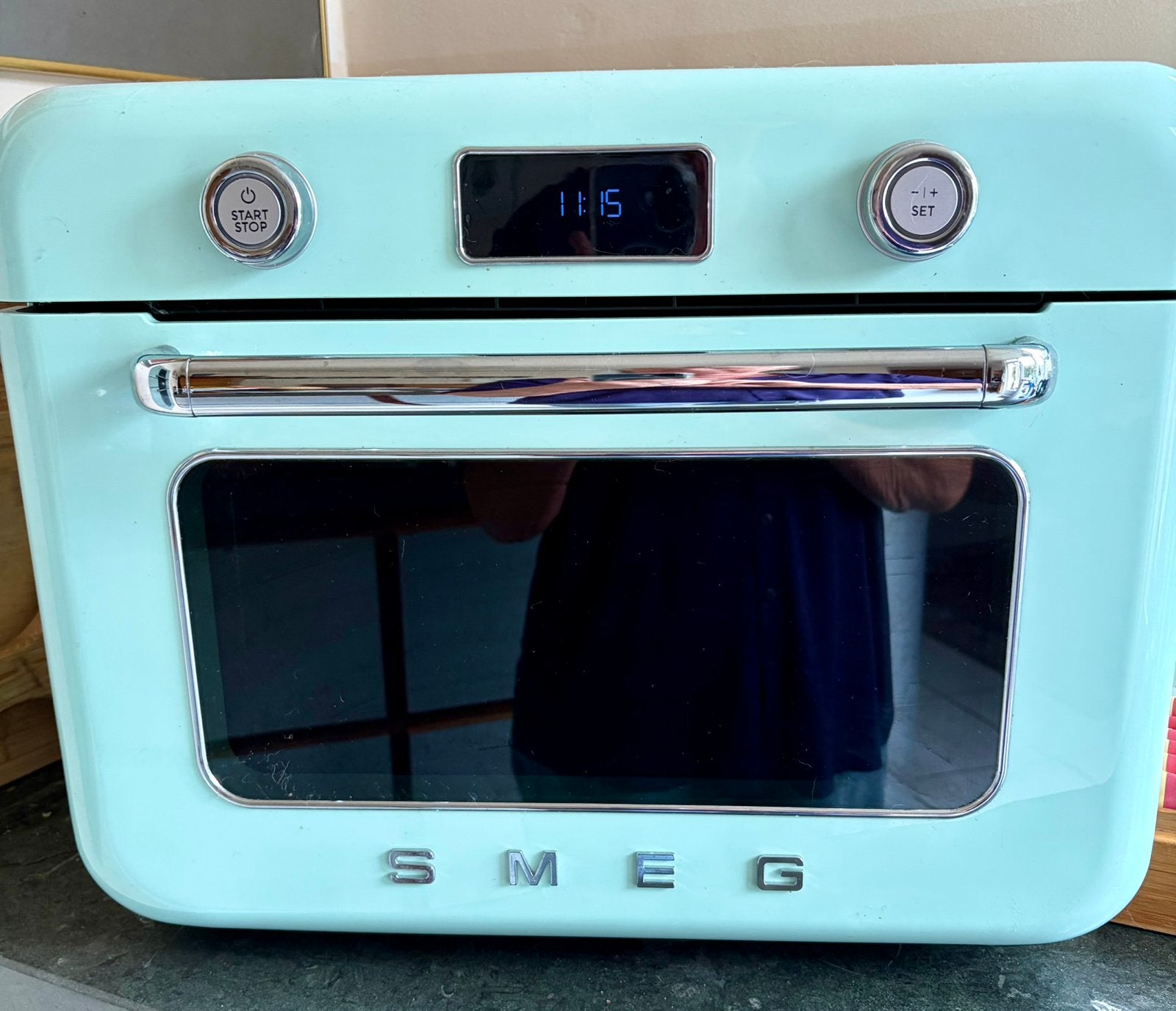 SMEG combi stoom over .  en oven.. Licht groen., Ophalen, 50 tot 55 cm, Hete lucht, Smeg