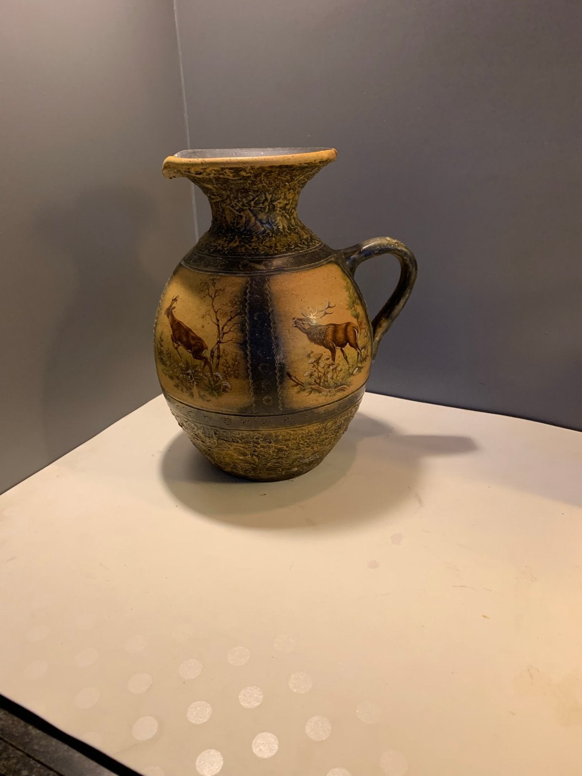 Antieke decoratieve vaas met jachttaferelen, Antiek en Kunst, Ophalen of Verzenden