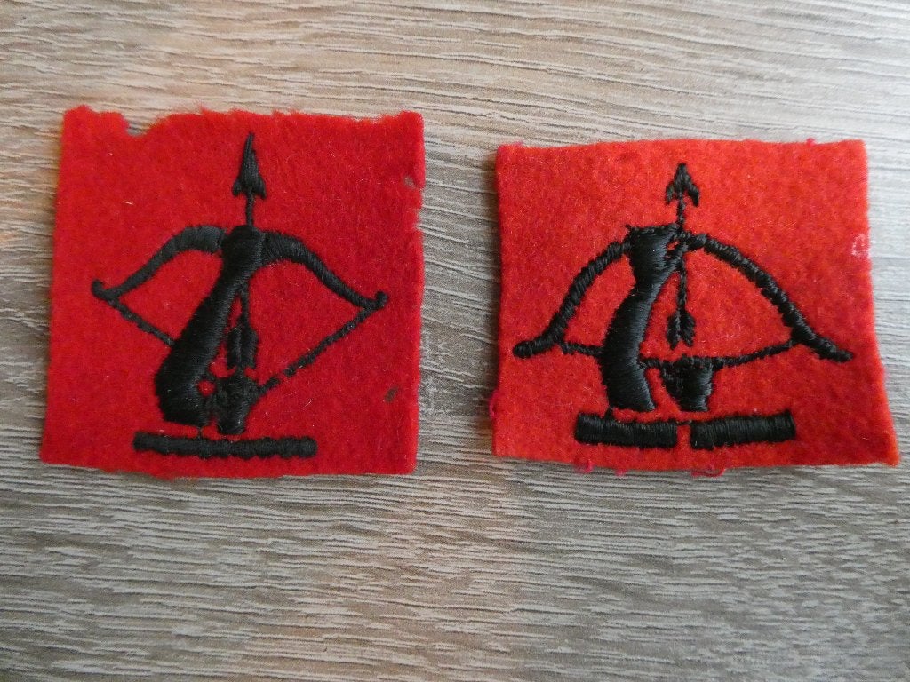 2 arm patches Anti Aircraft Command., Verzamelen, Ophalen of Verzenden, Landmacht, Engeland, Embleem of Badge