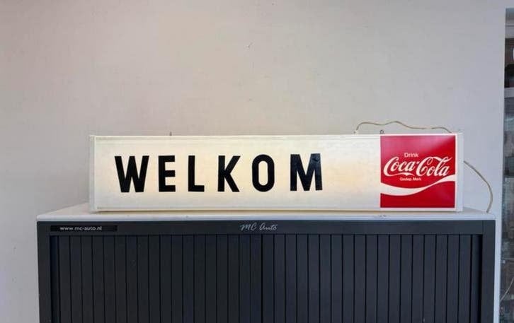 Vintage Coca-Cola Welkom Lichtbak - Reclamebord, Ophalen