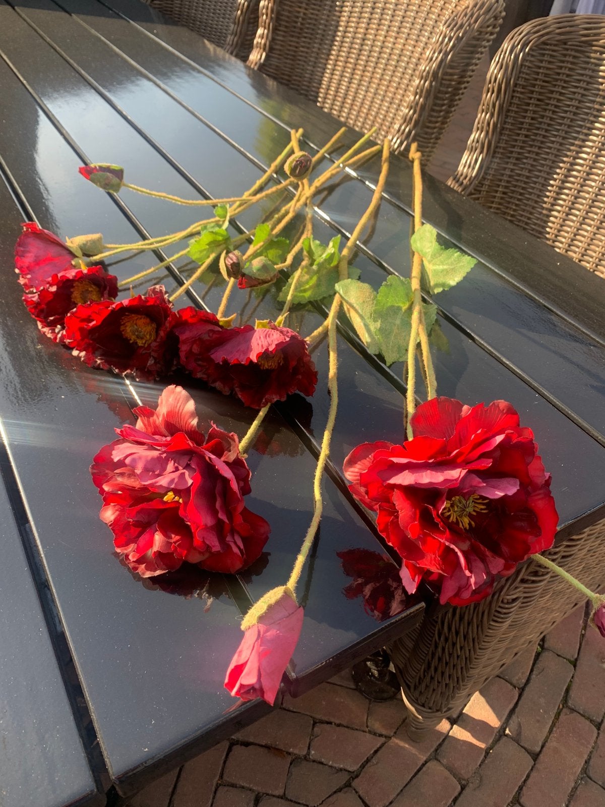 Zijde bloemen, Ophalen, Gebruikt