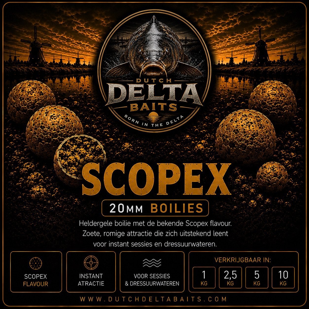 DDB Scopex boilies 20mm, Ophalen of Verzenden, Nieuw, Overige typen