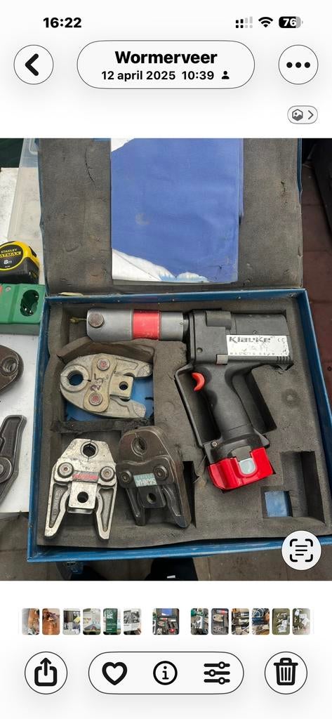 Klauke persmachine met diverse bekken, Doe-het-zelf en Verbouw, Gereedschap | Handgereedschap, Ophalen of Verzenden, Gebruikt