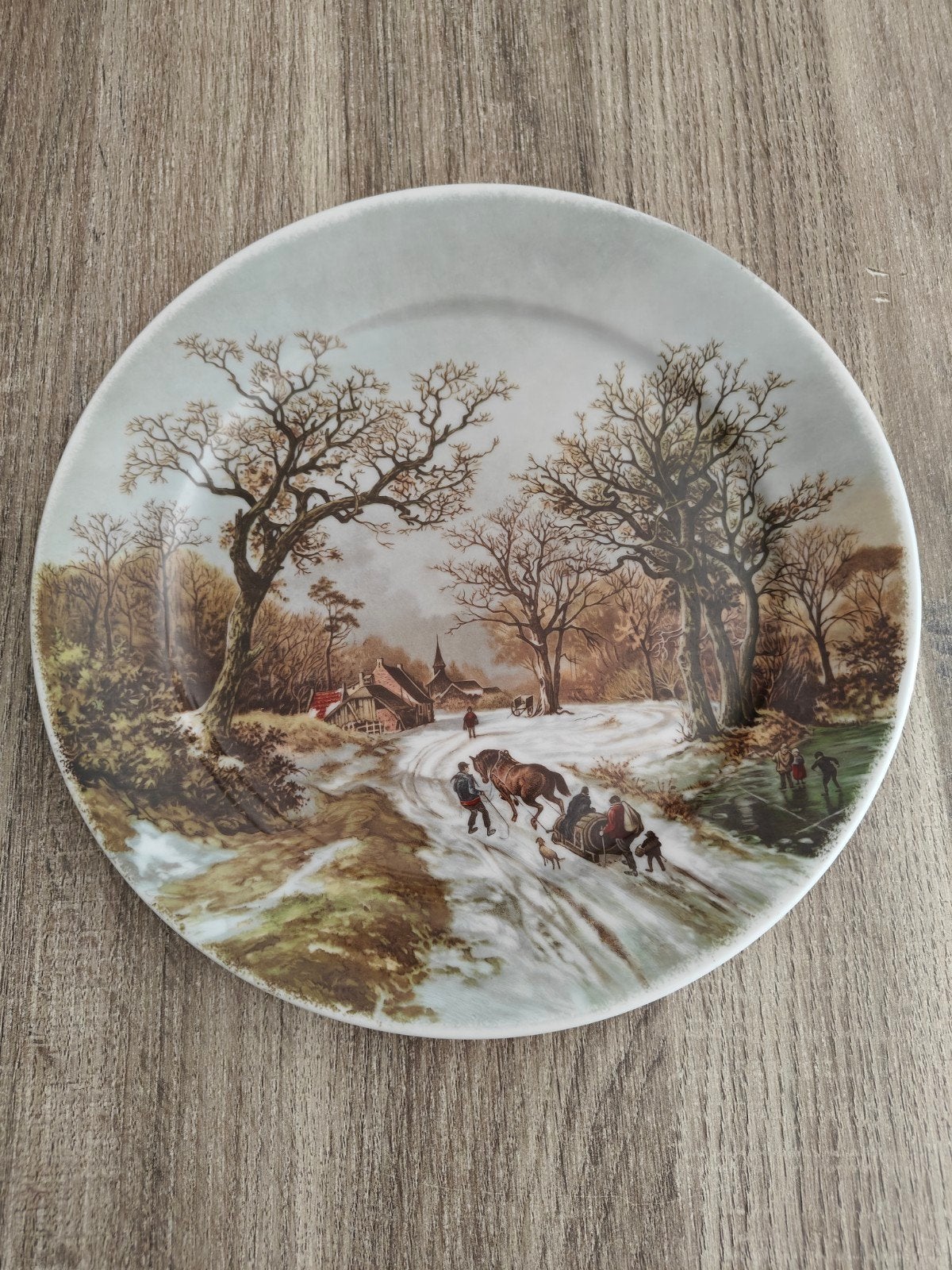 Vintage Royal Schwabap Wandbord - Winterlandschap 1984, Antiek en Kunst, Ophalen of Verzenden