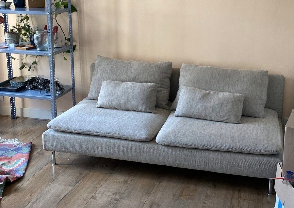 IKEA Söderhamn 3-zitsbank - Grijs, Huis en Inrichting, Banken | Bankstellen, Ophalen, Gebruikt, 150 tot 200 cm, Tweepersoons