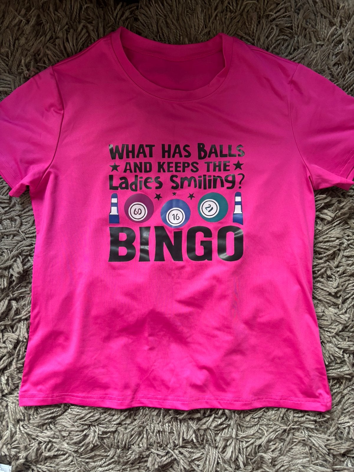 Leuk nieuw Fuchsia rose bingo shirt, Zo goed als nieuw, Korte mouw, Roze, Ophalen