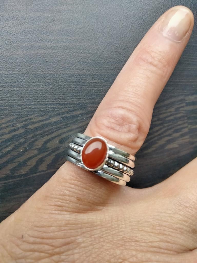 Carneool spinner ring maat 18,25, 18 tot 19, Verzenden, Nieuw, Oranje