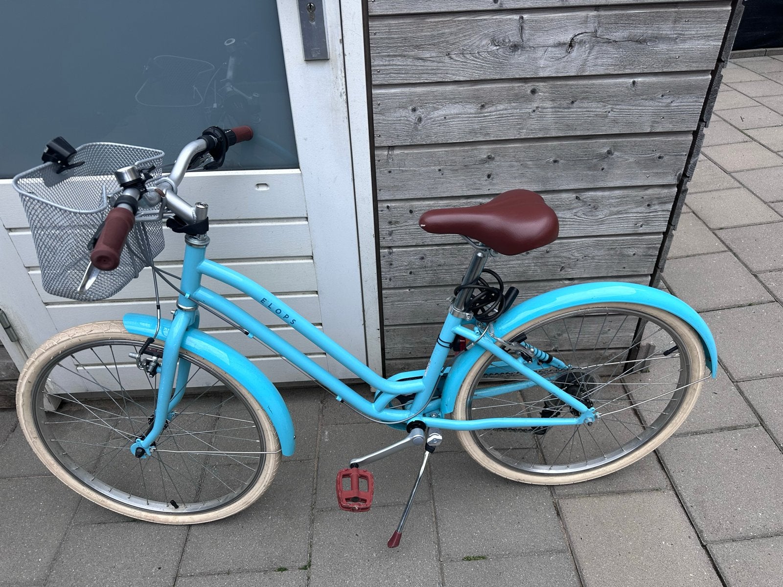 Elops 500 Stadsfiets Kind 24 inch Blauw 6 Versnellingen, Ophalen, Gebruikt, Velgrem, 20 inch of meer