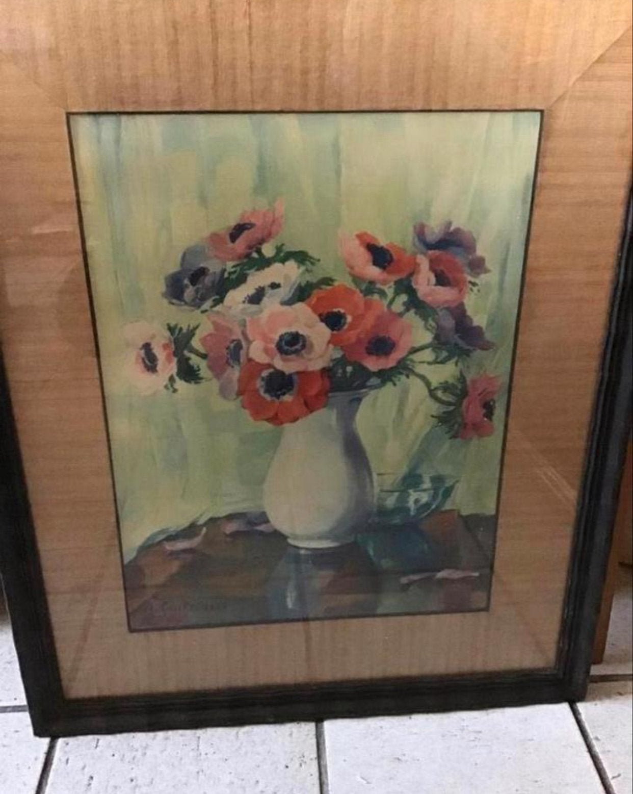 Bloemen achildeij A Gusteiger, Antiek en Kunst, Ophalen of Verzenden