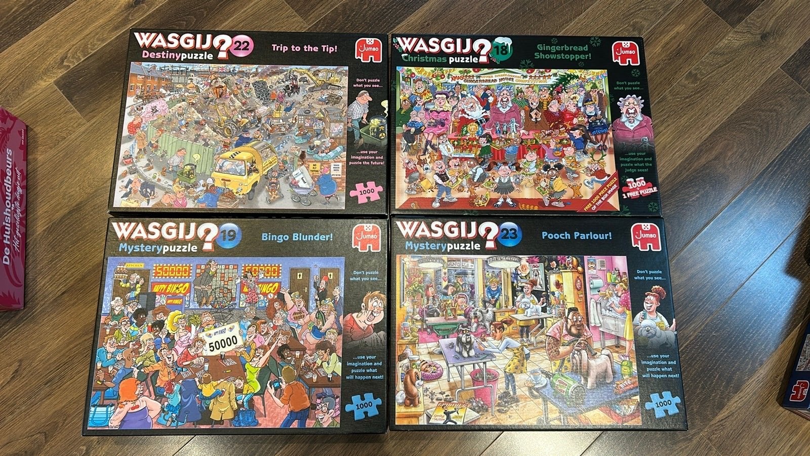 4 Wasgij Puzzels - Ruilen of Kopen, Ophalen of Verzenden, 500 t/m 1500 stukjes, Gebruikt, Legpuzzel