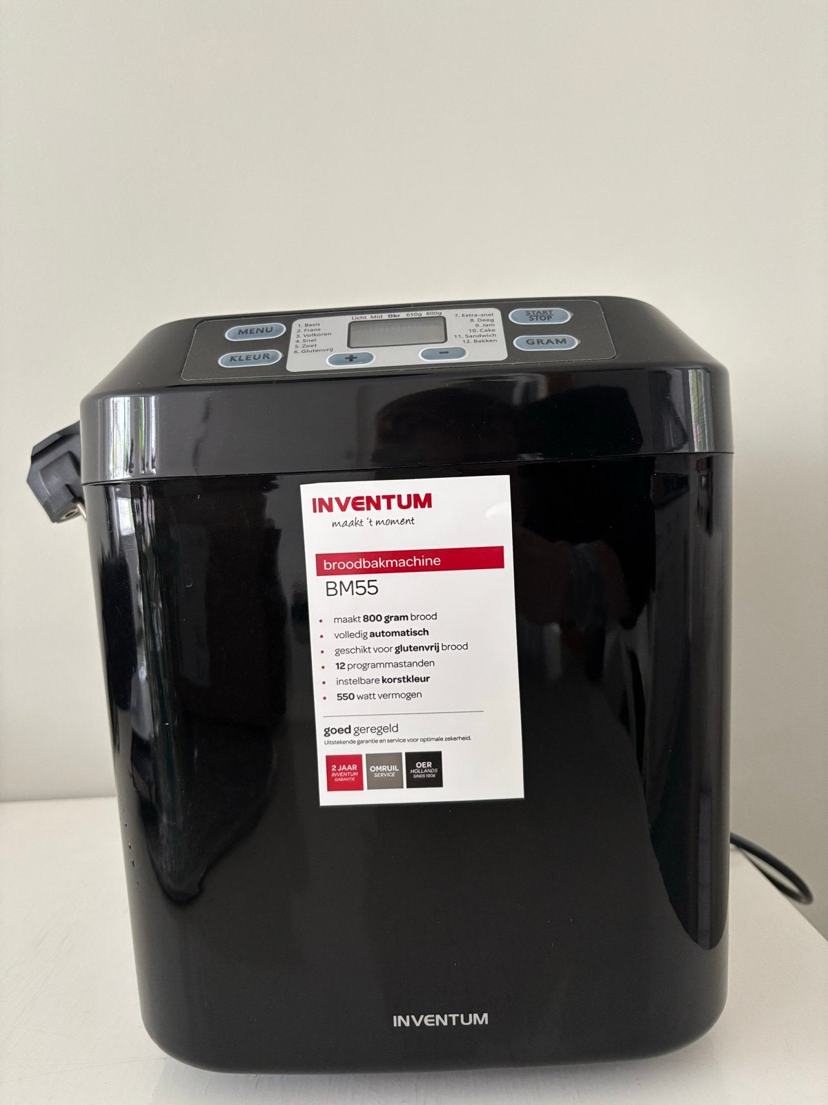 Inventum Broodbakmachine BM55 - Zo goed als nieuw, Meer dan 10 programma's, Zo goed als nieuw, 400 tot 800 gram deeg, Ophalen