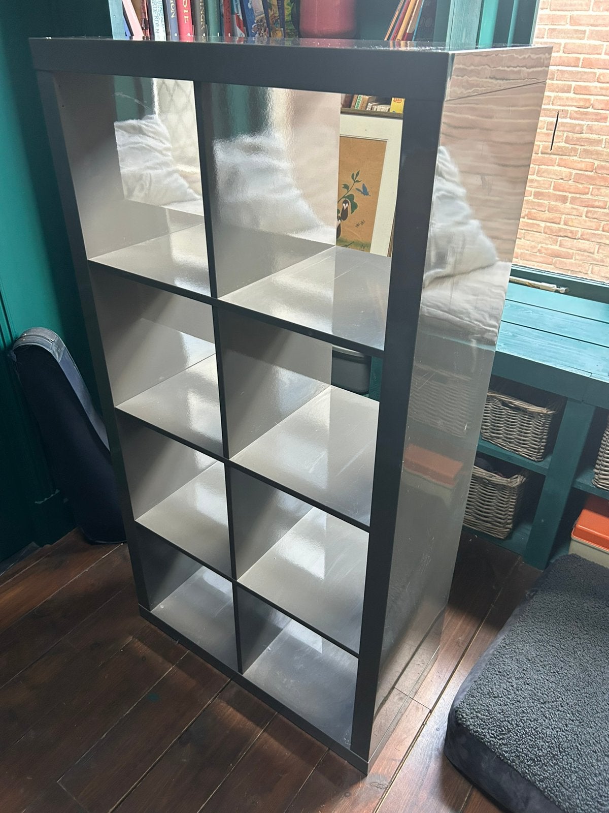 Donkergrijze vakkenkast, Ophalen, 25 tot 50 cm, 50 tot 100 cm, 150 tot 200 cm