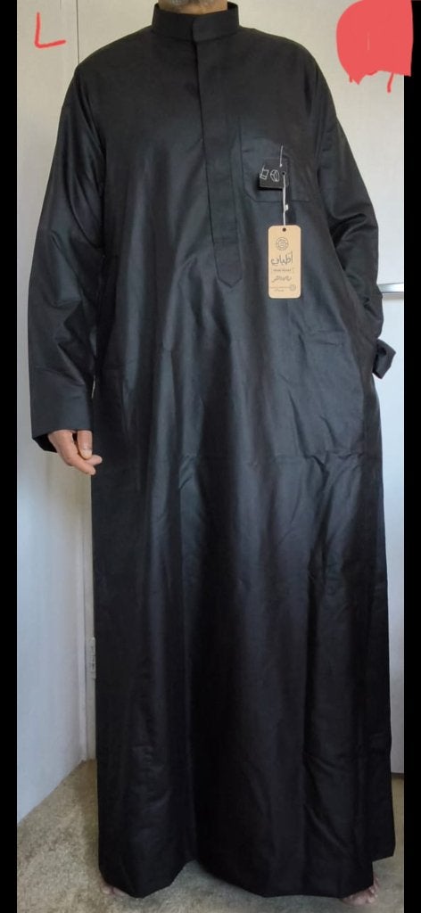 Prachtige zwarte Saudi Arabische qamis maat L, Kleding | Heren, Ophalen of Verzenden, Nieuw, Maat 52/54 (L), Zwart