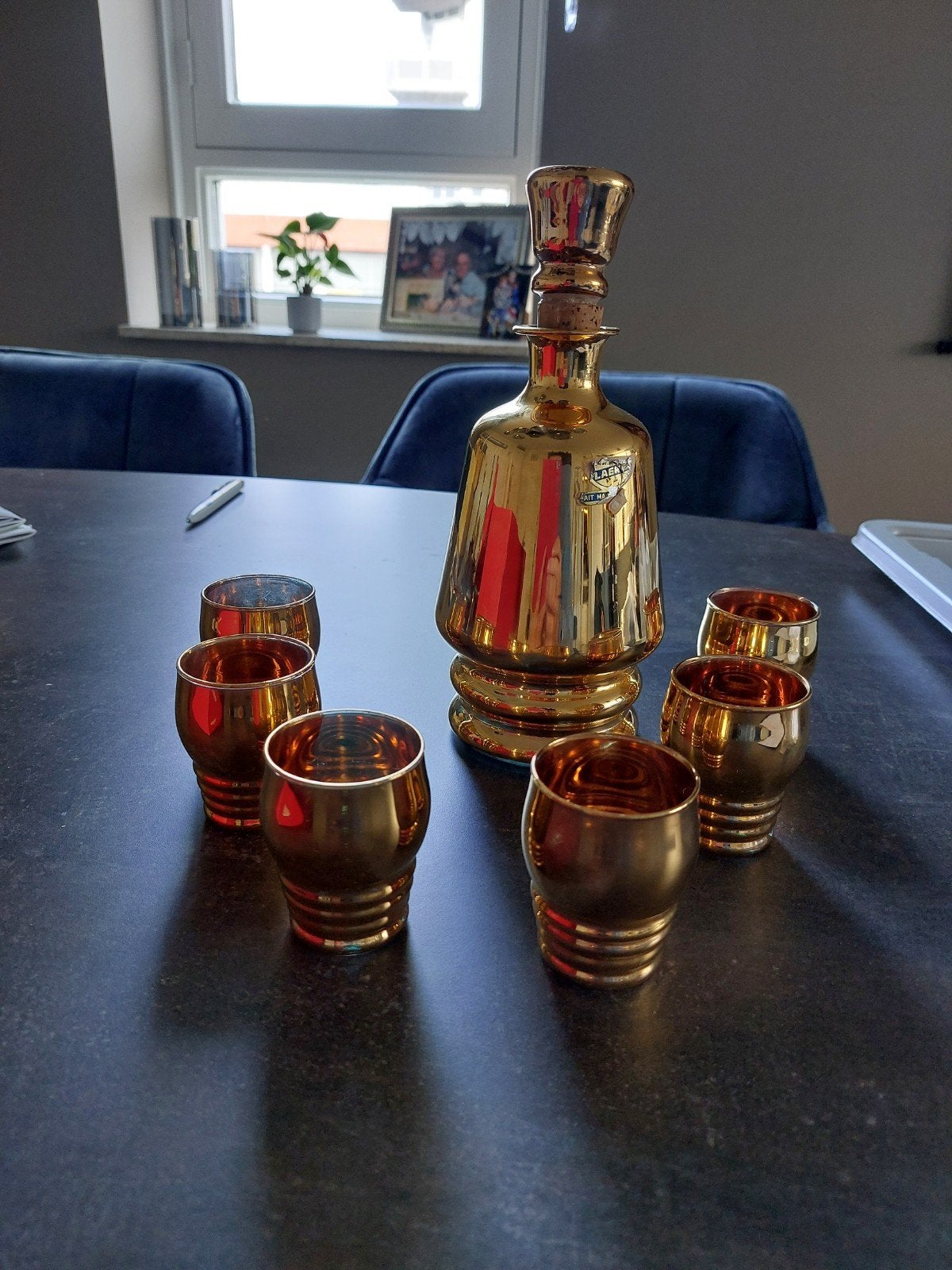 Vintage karaft met glaasjes, Antiek en Kunst, Ophalen of Verzenden