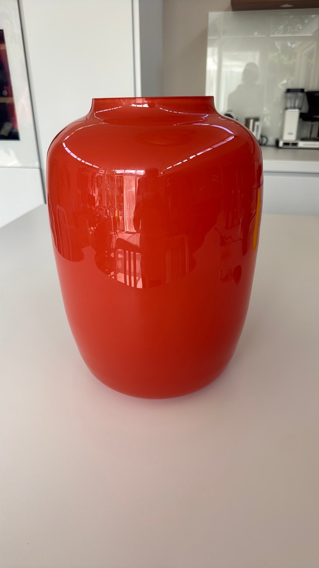 Prachtige Oranje Glazen Vaas (Artic / Kobala)  36 cm hoog, Huis en Inrichting, Woonaccessoires | Vazen, Ophalen, Zo goed als nieuw