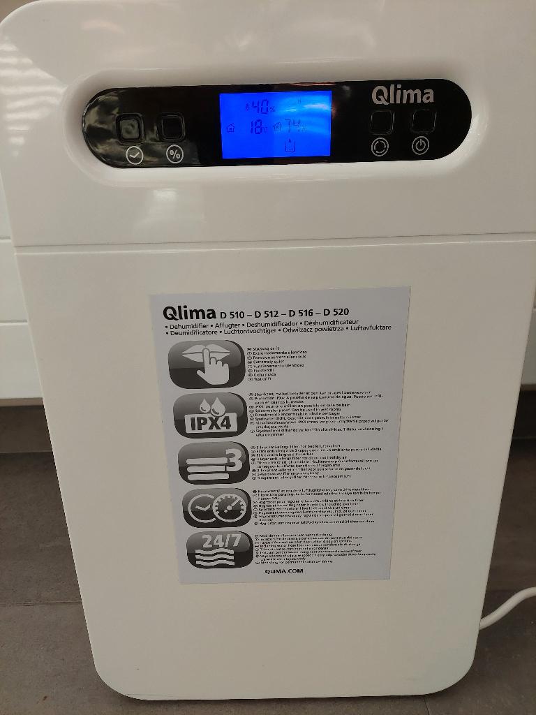 Qlima luchtontvochtiger met instelbare vochtigheid en timer., Ophalen of Verzenden, Zo goed als nieuw, Luchtontvochter